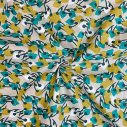 Printed Cotton KISNEK Beige / Emerald